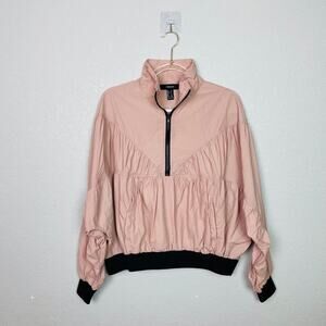 FOREVER 21 Black & Blush Half Zipper Pullover Sz S